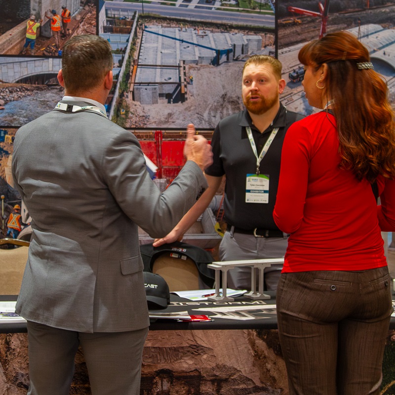 Source to Stream attendees explore the conference trade show